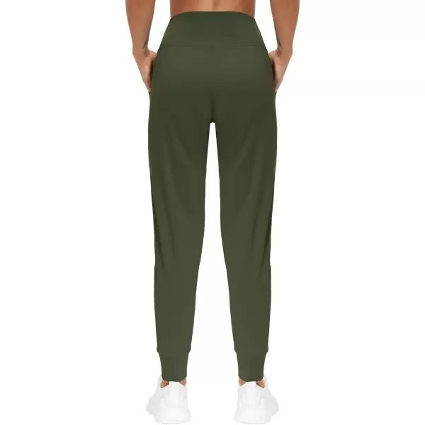 THE GYM PEOPLE Womens Joggers Pants Lightweight Athletic Leggings Tapered Lounge Pants for Workout Yoga RunningDark Olive