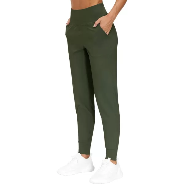 THE GYM PEOPLE Womens Joggers Pants Lightweight Athletic Leggings Tapered Lounge Pants for Workout Yoga RunningDark Olive