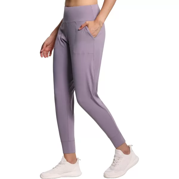 THE GYM PEOPLE Womens Joggers Pants Lightweight Athletic Leggings Tapered Lounge Pants for Workout Yoga RunningGrey Purple