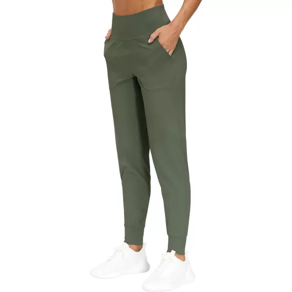 THE GYM PEOPLE Womens Joggers Pants Lightweight Athletic Leggings Tapered Lounge Pants for Workout Yoga RunningOlive Green