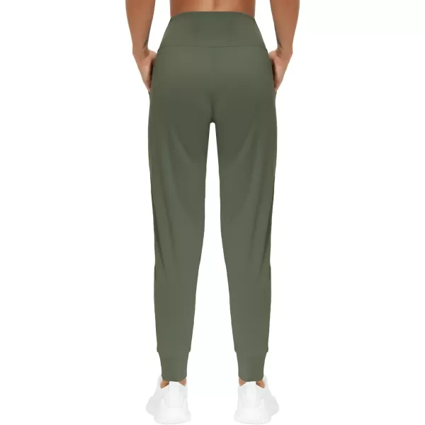 THE GYM PEOPLE Womens Joggers Pants Lightweight Athletic Leggings Tapered Lounge Pants for Workout Yoga RunningOlive Green