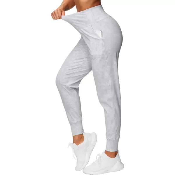 THE GYM PEOPLE Womens Joggers Pants Lightweight Athletic Leggings Tapered Lounge Pants for Workout Yoga RunningTie Dye White