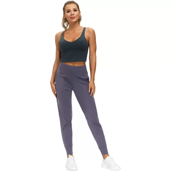 THE GYM PEOPLE Womens Joggers Pants Lightweight Athletic Leggings Tapered Lounge Pants for Workout Yoga RunningVintage Purple