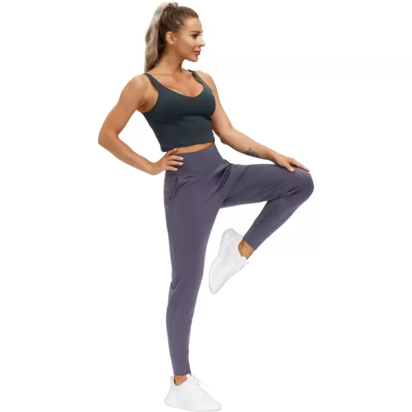 THE GYM PEOPLE Womens Joggers Pants Lightweight Athletic Leggings Tapered Lounge Pants for Workout Yoga RunningVintage Purple