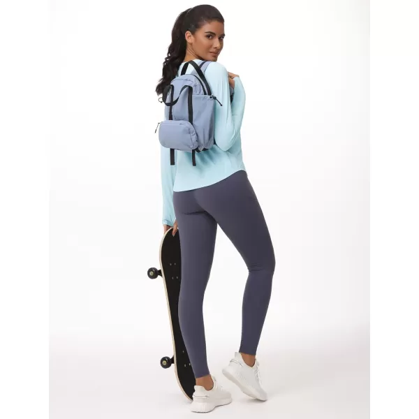 THE GYM PEOPLE Womens Long Sleeve Workout Shirts Athletic Crewneck Hiking Tops with Thumb HoleLight Blue
