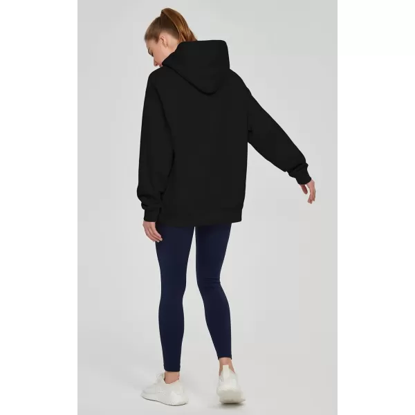 THE GYM PEOPLE Womens Oversized Hoodie Loose fit Soft Fleece Pullover Hooded Sweatshirt With PocketsBlack