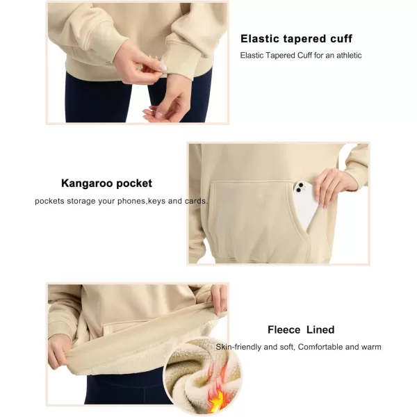 THE GYM PEOPLE Womens Oversized Hoodie Loose fit Soft Fleece Pullover Hooded Sweatshirt With PocketsKhaki