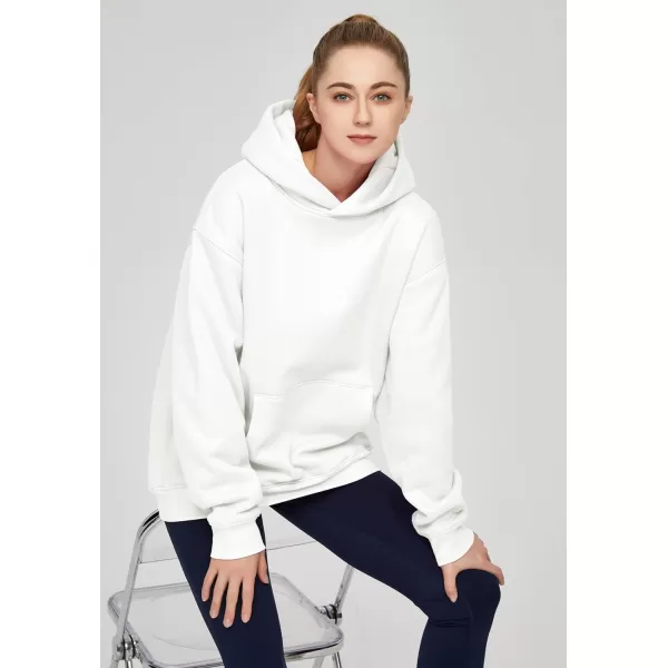 THE GYM PEOPLE Womens Oversized Hoodie Loose fit Soft Fleece Pullover Hooded Sweatshirt With PocketsWhite