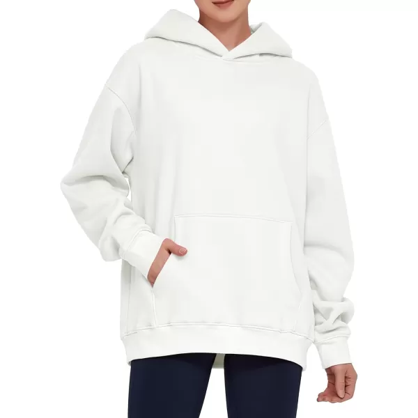 THE GYM PEOPLE Womens Oversized Hoodie Loose fit Soft Fleece Pullover Hooded Sweatshirt With PocketsWhite