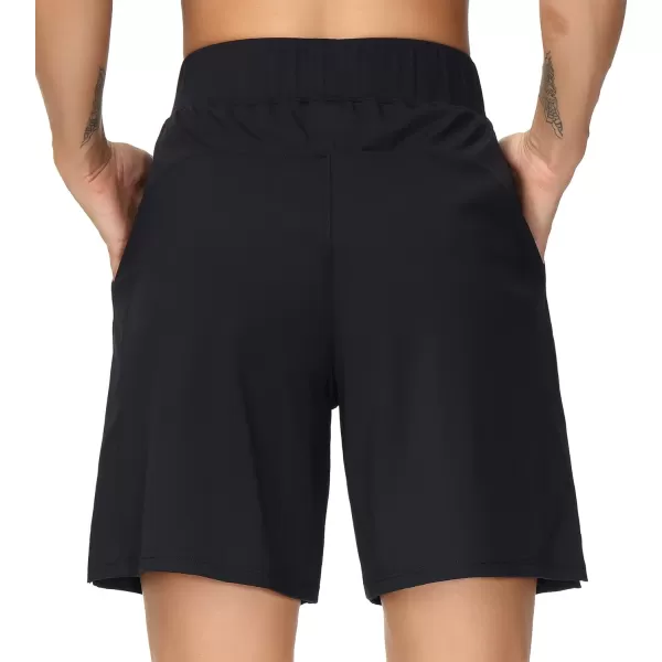 THE GYM PEOPLE Womens Running Shorts with Loose Fit Drawstring and Deep PocketsPure Black