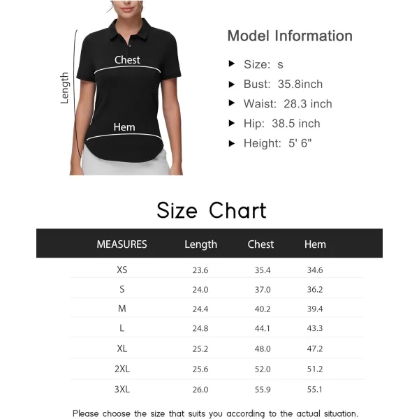 THE GYM PEOPLE Womens Short Sleeve Golf Polo Shirts Slim Fit Lightweight Running Tennis ShirtsBlack