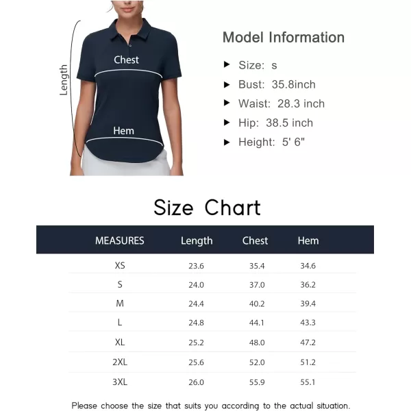 THE GYM PEOPLE Womens Short Sleeve Golf Polo Shirts Slim Fit Lightweight Running Tennis ShirtsNavy Blue