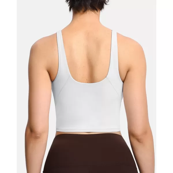 THE GYM PEOPLE Womens Sports Bra Longline Wirefree Padded with Medium SupportBright Grey