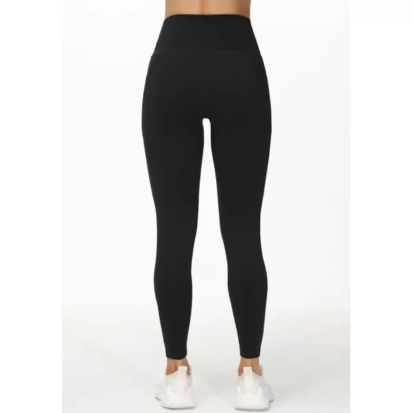 THE GYM PEOPLE Womens V Cross Waist Workout Leggings with Tummy Control and PocketsBlack