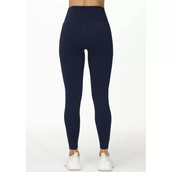 THE GYM PEOPLE Womens V Cross Waist Workout Leggings with Tummy Control and PocketsBlue