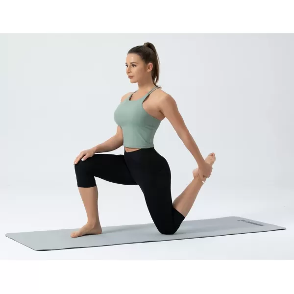 THE GYM PEOPLE Womens V Cross Waist Workout Leggings with Tummy Control and PocketsS Capris Black