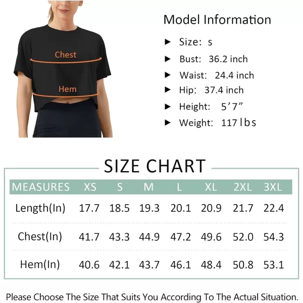 THE GYM PEOPLE Womens Workout Crop Top TShirt Short Sleeve Boxy Yoga Running Cropped Basic TeeBlack