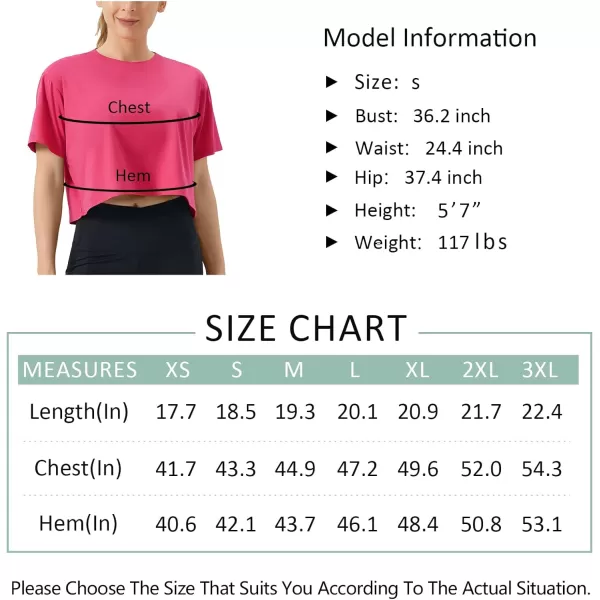 THE GYM PEOPLE Womens Workout Crop Top TShirt Short Sleeve Boxy Yoga Running Cropped Basic TeeBright Pink