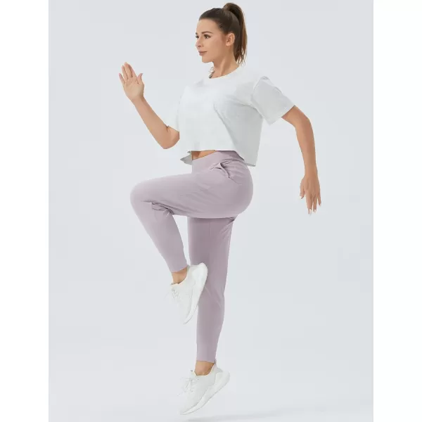 THE GYM PEOPLE Womens Workout Crop Top TShirt Short Sleeve Boxy Yoga Running Cropped Basic TeeHeather White