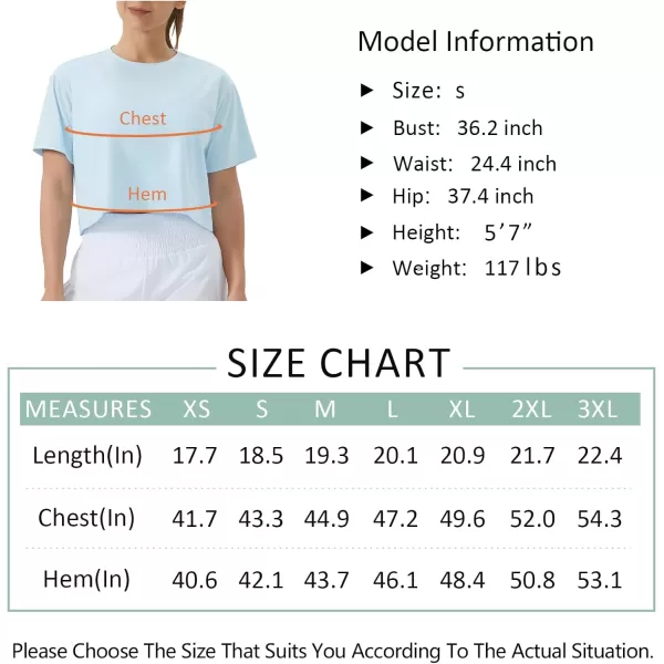 THE GYM PEOPLE Womens Workout Crop Top TShirt Short Sleeve Boxy Yoga Running Cropped Basic TeeLight Blue