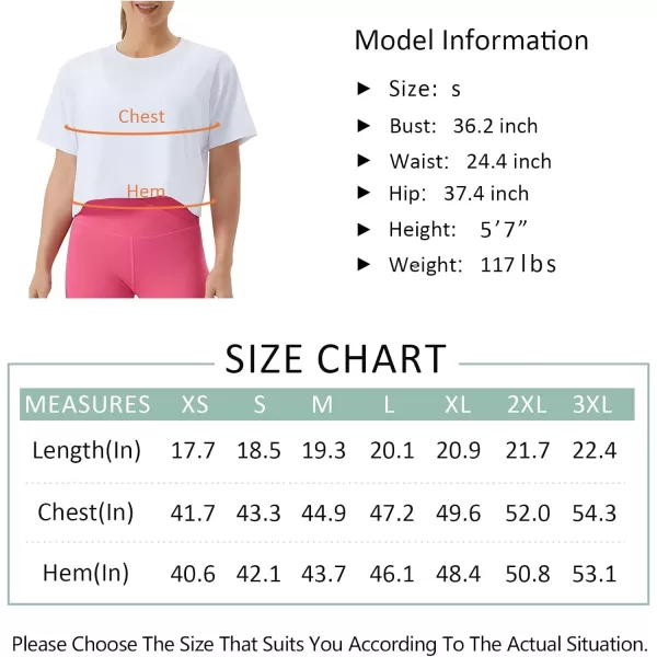 THE GYM PEOPLE Womens Workout Crop Top TShirt Short Sleeve Boxy Yoga Running Cropped Basic TeeWhite
