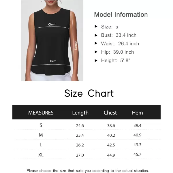 THE GYM PEOPLE Womens Workout Tank Tops Loose Fit Sleeveless Breathable Yoga Shirts with Side SlitsBlack