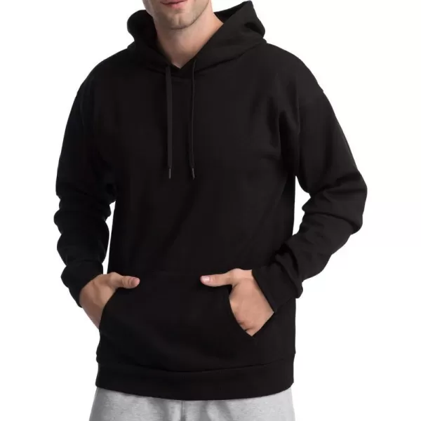THE GYM PEOPLE Mens Pullover Hoodie in Loose fit Heavyweight Ultra Soft Fleece With Pockets609 Black Fleece Lined 
