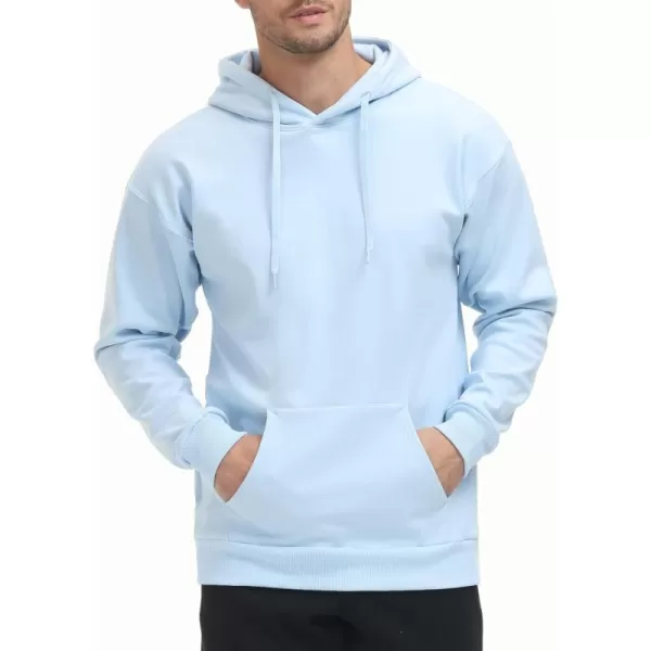 THE GYM PEOPLE Mens Pullover Hoodie in Loose fit Heavyweight Ultra Soft Fleece With PocketsLight Blue