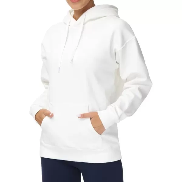 THE GYM PEOPLE Womens Basic Pullover Hoodie Loose fit Ultra Soft Fleece hooded Sweatshirt With PocketsWhite