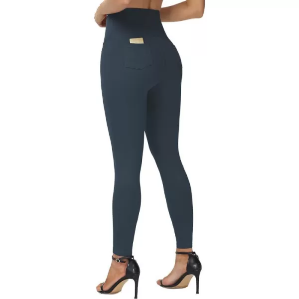 THE GYM PEOPLE Womens Casual Yoga Leggings High Waisted Tummy Control Workout Pants with 4 PocketsCharcoal Grey