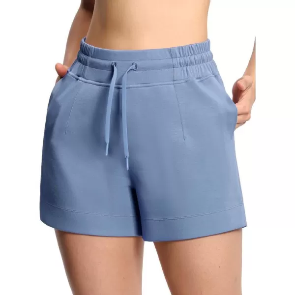 THE GYM PEOPLE Womens Drawstring Sweat Shorts High Waisted Summer Workout Lounge Shorts with PocketsInk Blue