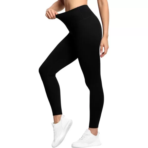 THE GYM PEOPLE Womens High Waist Workout Legging Soft Tummy Control Squat Proof Yoga Running PantsBlack