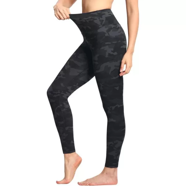 THE GYM PEOPLE Womens High Waist Workout Legging Soft Tummy Control Squat Proof Yoga Running PantsBlackgrey Camo