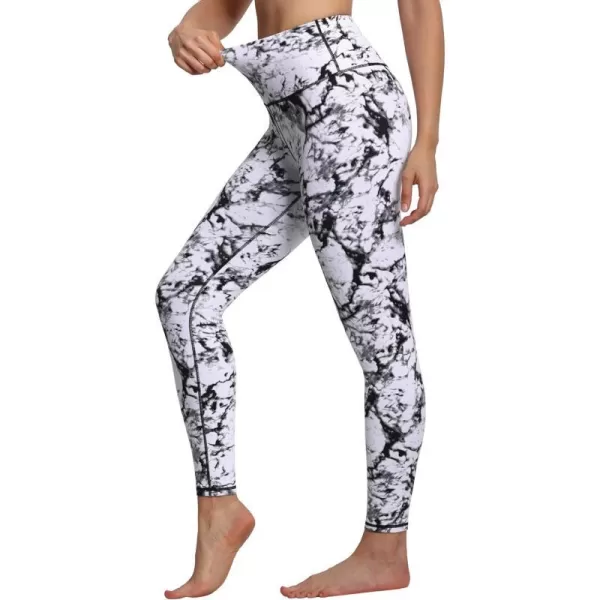THE GYM PEOPLE Womens High Waist Workout Legging Soft Tummy Control Squat Proof Yoga Running PantsMarble