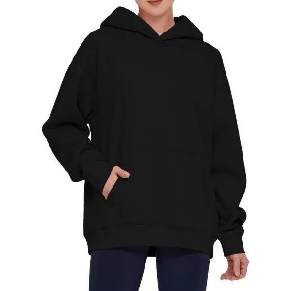 THE GYM PEOPLE Womens Oversized Hoodie Loose fit Soft Fleece Pullover Hooded Sweatshirt With PocketsBlack