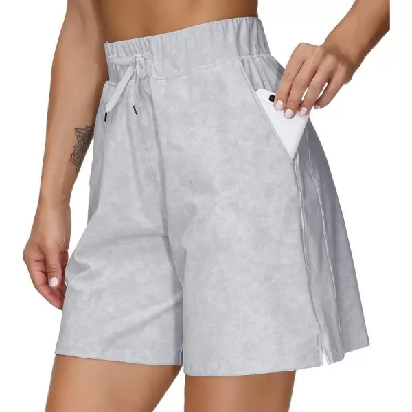 THE GYM PEOPLE Womens Running Shorts with Loose Fit Drawstring and Deep PocketsTie Dye White