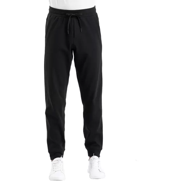 THE GYM PEOPLE Mens Fleece Joggers Pants with Deep Pockets in Loosefit StyleFleece Lined Black
