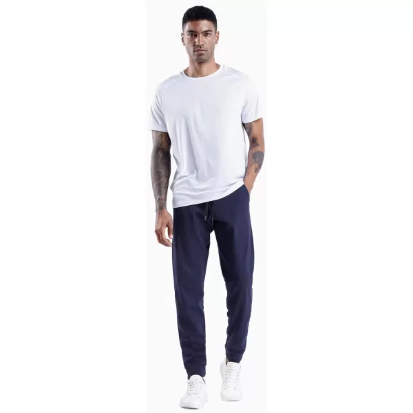 THE GYM PEOPLE Mens Fleece Joggers Pants with Deep Pockets in Loosefit StyleFleece Lined Blue