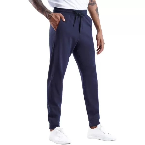 THE GYM PEOPLE Mens Fleece Joggers Pants with Deep Pockets in Loosefit StyleFleece Lined Blue