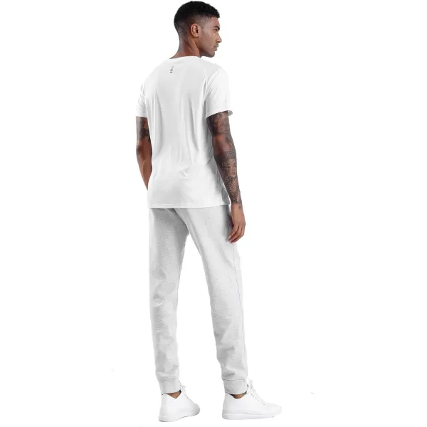 THE GYM PEOPLE Mens Fleece Joggers Pants with Deep Pockets in Loosefit StyleFleece Lined Light Grey