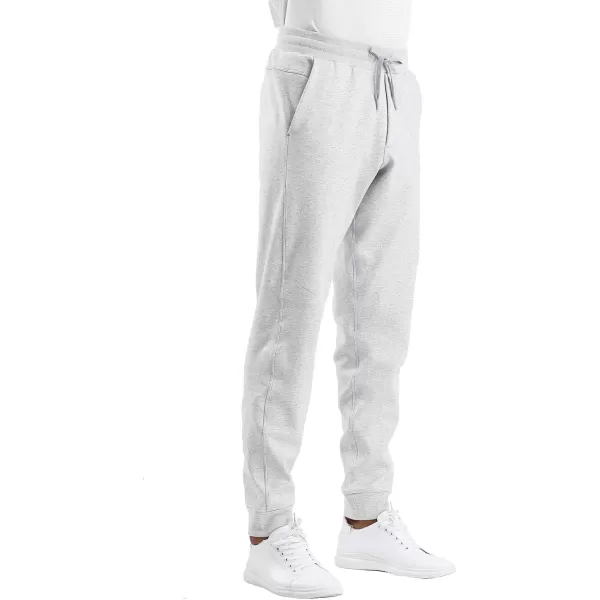 THE GYM PEOPLE Mens Fleece Joggers Pants with Deep Pockets in Loosefit StyleFleece Lined Light Grey