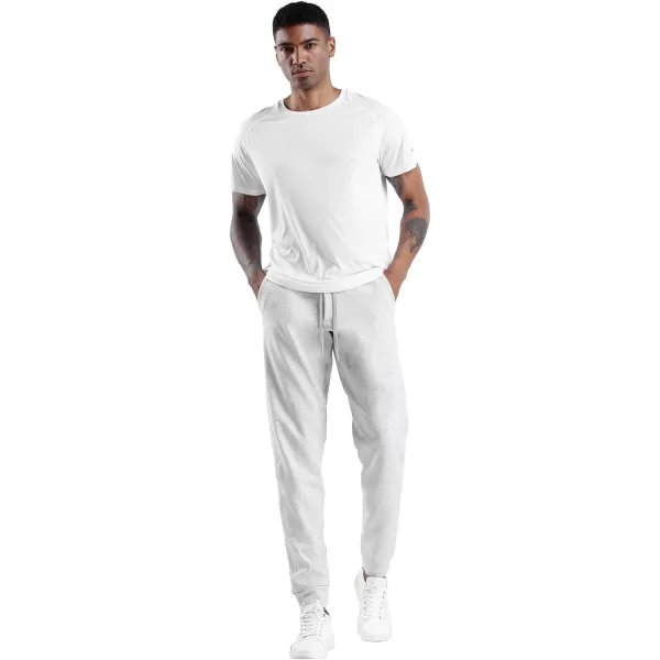 THE GYM PEOPLE Mens Fleece Joggers Pants with Deep Pockets in Loosefit StyleFleece Lined Light Grey