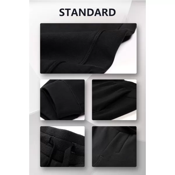 THE GYM PEOPLE Mens Fleece Joggers Pants with Deep Pockets in Loosefit StyleUnlined Lightweight Basic Black