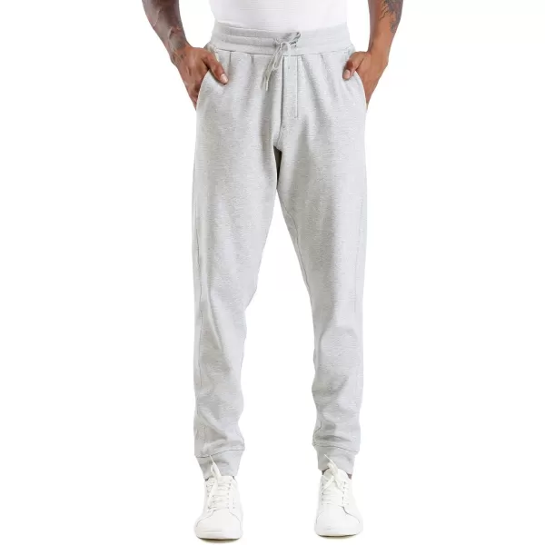 THE GYM PEOPLE Mens Fleece Joggers Pants with Deep Pockets in Loosefit StyleUnlined Lightweight Basic Light Grey