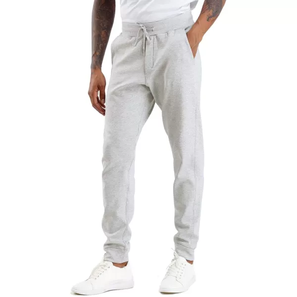 THE GYM PEOPLE Mens Fleece Joggers Pants with Deep Pockets in Loosefit StyleUnlined Lightweight Basic Light Grey