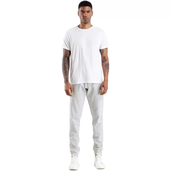 THE GYM PEOPLE Mens Fleece Joggers Pants with Deep Pockets in Loosefit StyleUnlined Lightweight Basic Light Grey