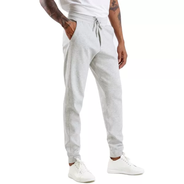 THE GYM PEOPLE Mens Fleece Joggers Pants with Deep Pockets in Loosefit StyleUnlined Lightweight Basic Light Grey