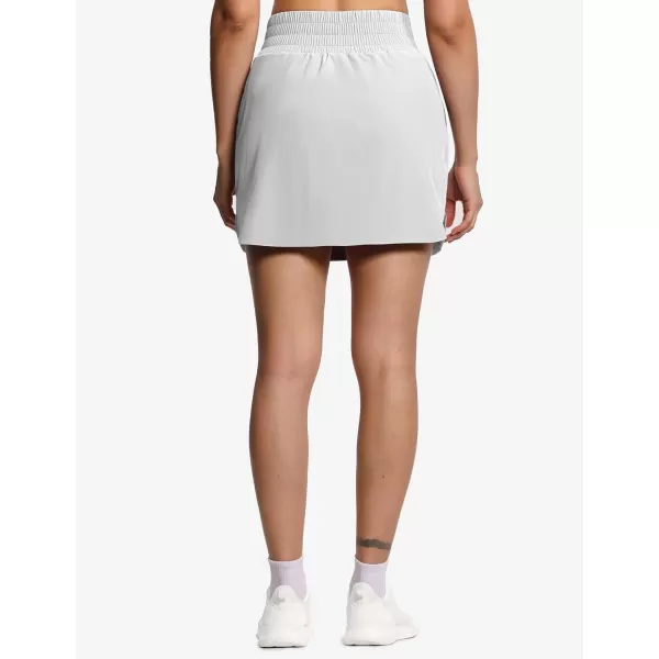 THE GYM PEOPLE Womens Golf Skort Tennis High Waist Lightweight Athletic Casual Skirts Builtin Shorts with 4 PocketsBright Grey