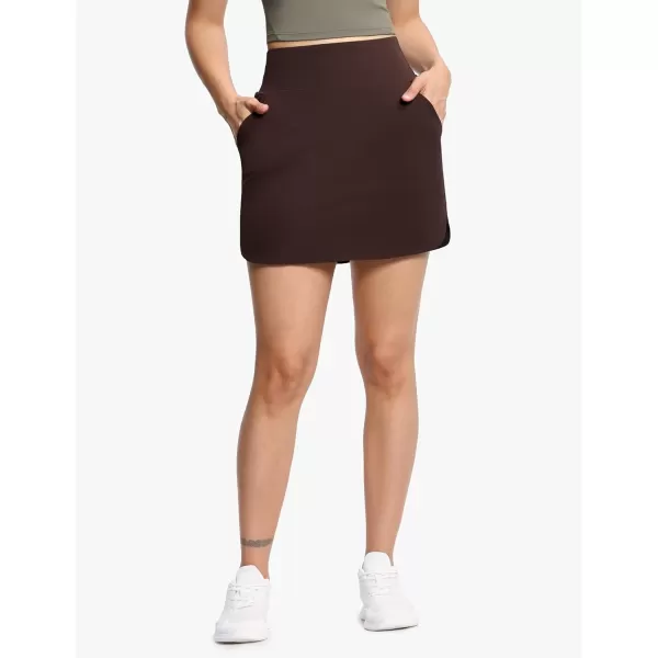 THE GYM PEOPLE Womens Golf Skort Tennis High Waist Lightweight Athletic Casual Skirts Builtin Shorts with 4 PocketsBrown