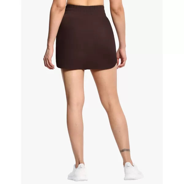 THE GYM PEOPLE Womens Golf Skort Tennis High Waist Lightweight Athletic Casual Skirts Builtin Shorts with 4 PocketsBrown